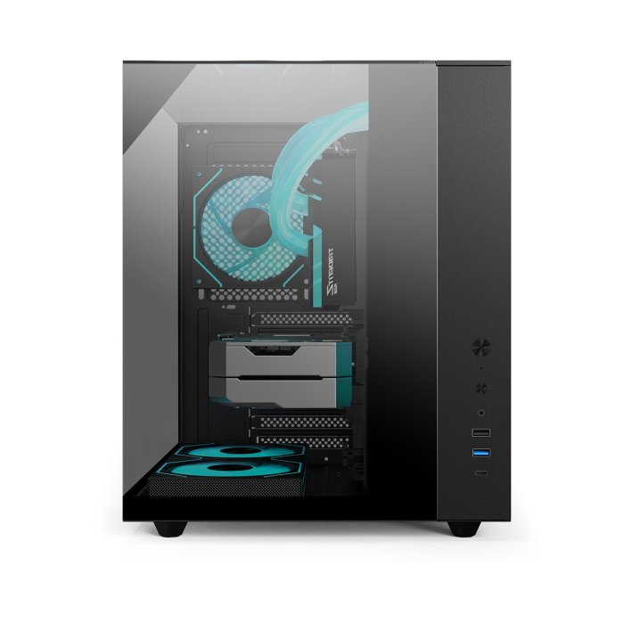 Sharx Profin GX500 ATX Tower Three Panel Front,Top & Left Side Tempered Glass Case with 5 RGB Fans - Black - Image 3