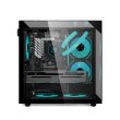 Sharx Profin GX500 ATX Tower Three Panel Front,Top & Left Side Tempered Glass Case with 5 RGB Fans - Black - Image 6