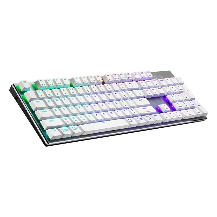 Cooler Master SK653 Full Sized Wireless/Bluetooth RGB Mechanical Keyboard With Low Profile Clicky Blue Switch - White - Image 3