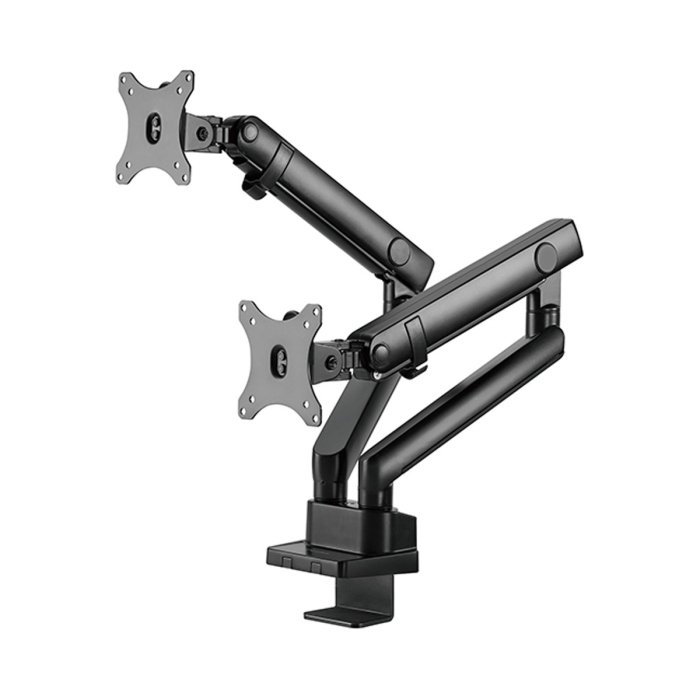 Silver Stone Dual Monitor Arm With Mechanical Spring Design And Versatile Adjustability (17'' to 32'') - Image 3