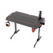 Twisted Minds T Shaped Carbon Fiber Texture Gaming Desk, RGB Light, Headphone Hooks & Cup Holder - Image 9