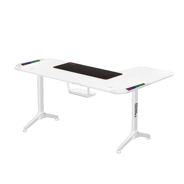Twisted Minds Corner Gaming Desk, Left - White - TM-Y-LW-RGB - Image 2