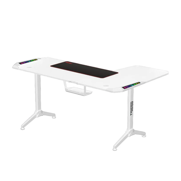 Twisted Minds Corner Gaming Desk, Left - White - TM-Y-LW-RGB