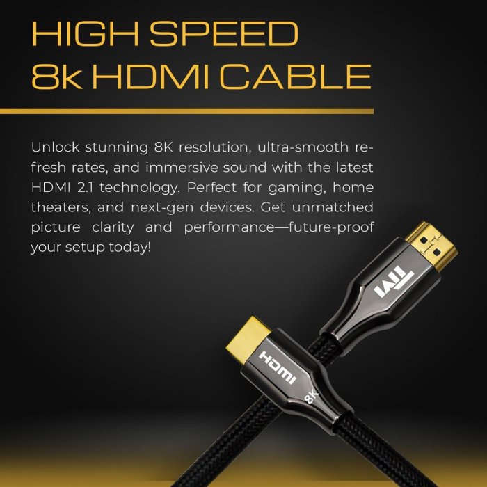 Twisted Minds HDMI 8K HD Cable Supports 8k@60Hz As Specified HDMI 2.1, 48Gbps - 1M - Image 3