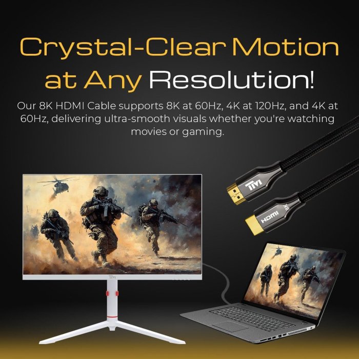 Twisted Minds HDMI 8K HD Cable Supports 8k@60Hz As Specified HDMI 2.1, 48Gbps - 1M - Image 2