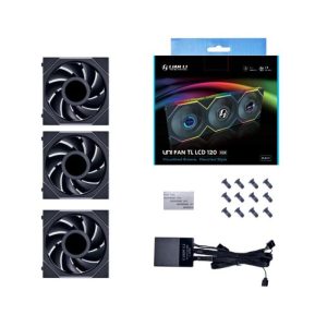 Lian Li Uni Fan Tl LCD 120,Triple Pack ARGB Fan With Controller- Black