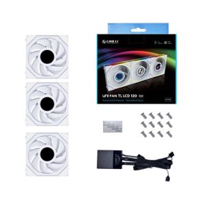 Lian Li Uni Fan Tl LCD 120,Triple Pack ARGB Fan With Controller- White