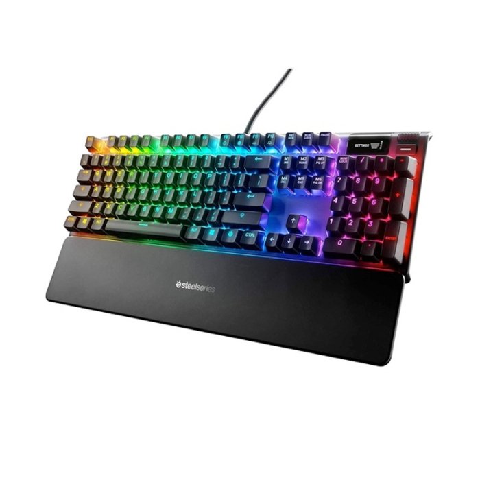 SteelSeries Apex Pro Mechanical Gaming Keyboard, Wired-USB Connectivity, Full Size, OLED Smart Display, OmniPoint - Linear & Silent Switches, Detachable Magnetic Wrist Rest - Black | US 64626 - Image 2