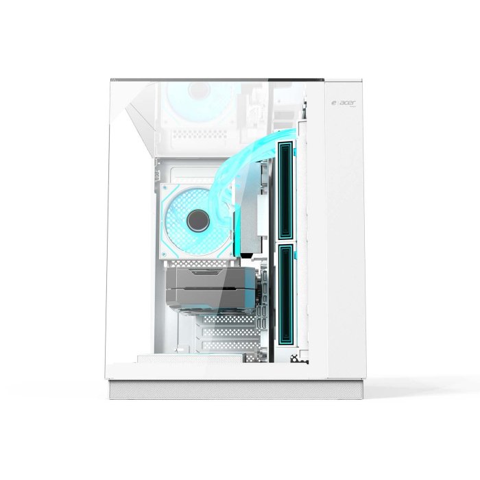 Acer V330 ATX Mid Tower Three Panel Front Top & Left Side Tempered Glass Case With 6 ARGB Fans - White - Image 3