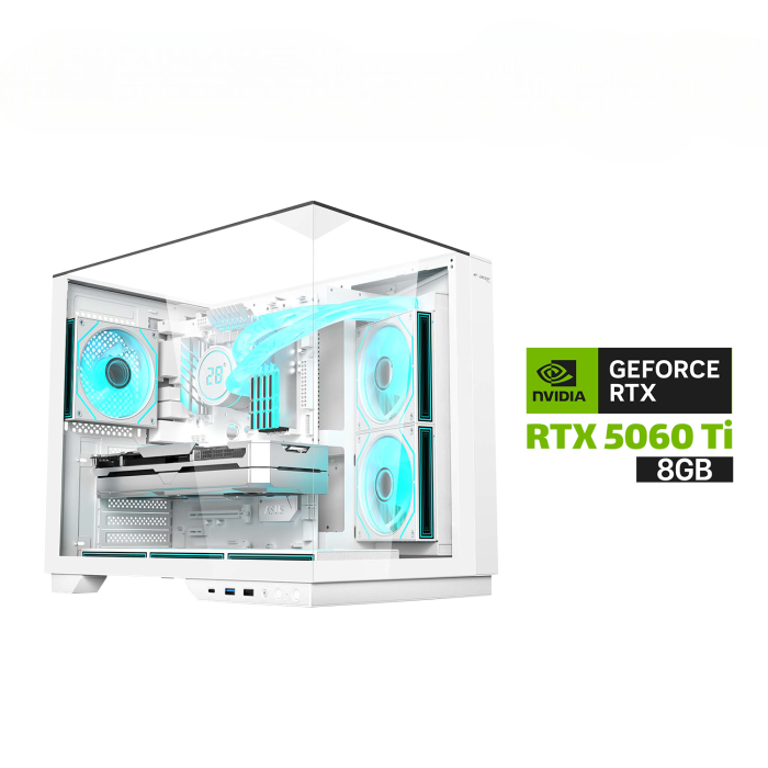 Gaming PC AMD Ryzen 5 9600X, B650 Motherboard, 32GB DDR5 RAM, 1TB NVMe SSD, RTX 5060 Ti 8GB, 750W PSU, L240 Liquid Cooler, USB Wi-Fi, Acer V330 ATX Mid Tower 6x ARGB Fans, Windows 11 Pro