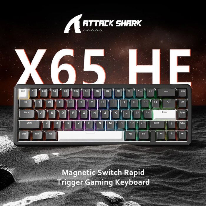 Attack Shark X65 HE 8K Magnetic Switch Rapid Trigger Keyboard - Black - Image 3