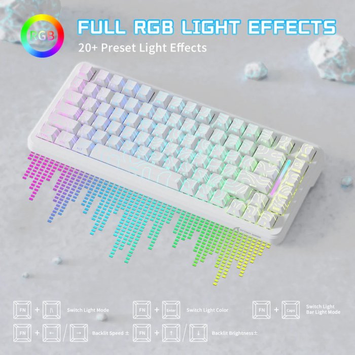 Attack Shark X82PRO HE Wireless Rapid Trigger Gaming Keyboard Magnetic Switch-White - Image 2