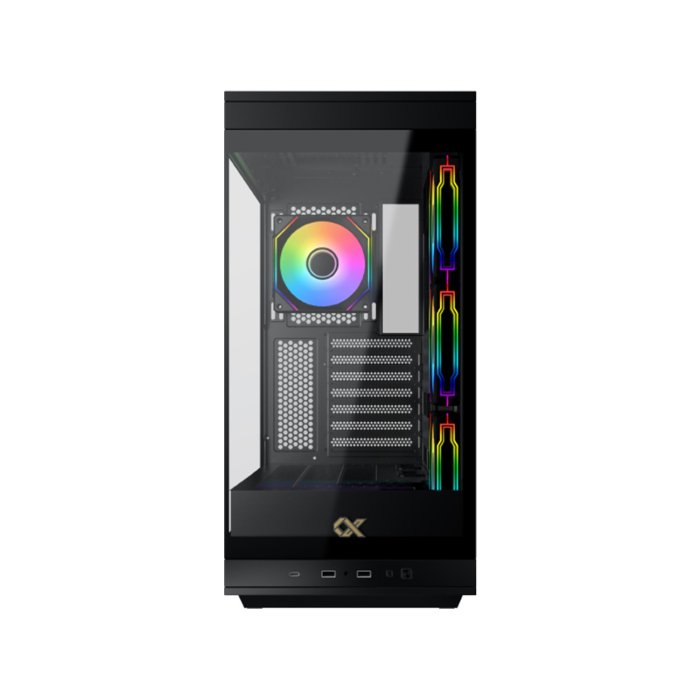Xigmatek META ATX Mid Tower Case Front Side & Left Side Tempered Glass Panel with 4 ARGB Fans - Black - Image 3