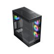 Xigmatek META ATX Mid Tower Case Front Side & Left Side Tempered Glass Panel with 4 ARGB Fans - Black - Image 6