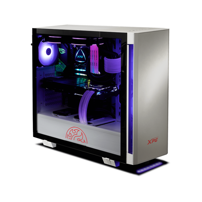 XPG INVADER Mid-Tower Gaming Chassis PC Case 4mm 1-side Tempered Glass with 2 Fans - White - Image 2