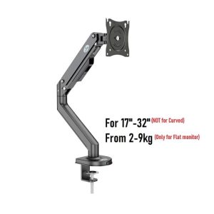ZENO M8 Gas Strut Single Monitor Full Motion Height Swivel Tilt Rotation Adjustable Monitor Arm 17″ – 32″